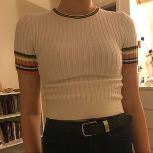 White ribbed tight shirt
